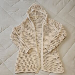 Nicole Miller Cream Open-Knit Cardigan